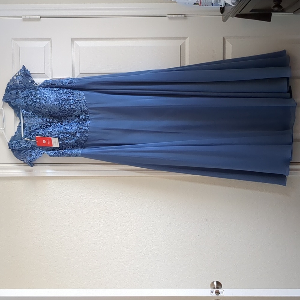 JJs house party bridesmaid dress blue